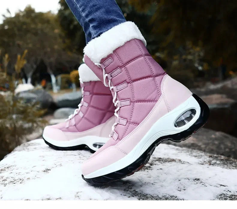 Women Winter Boots Women's Keep Warm Mid-Calf Snow Boots Women Hiking Boots High Quality Comfortable Air Cushion Women Boot