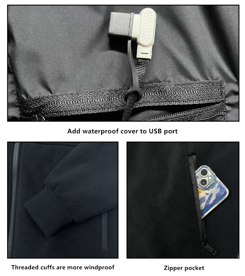 Versatile Polar Fleece Thick Heating Warm Jacket