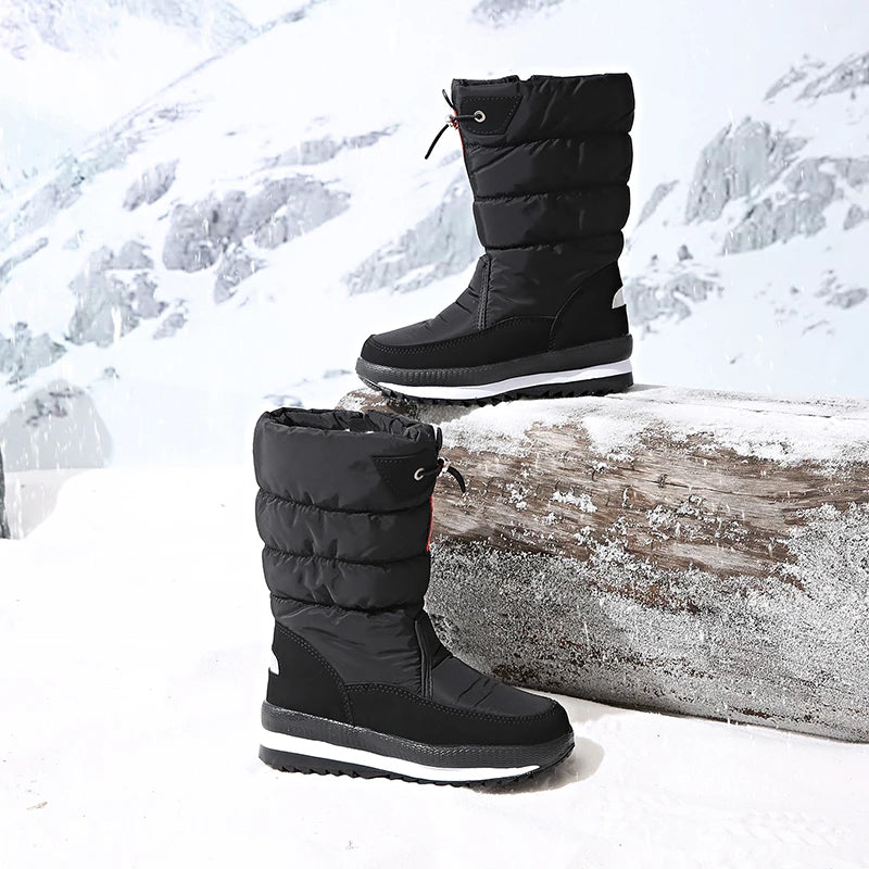 Autumn and Winter Cold-Proof Snow Boots for Men and Women, New Style, Fleece-Lined, Thickened, Non-Slip Cotton Shoes, Waterproof, Warm, High-Top Boots
