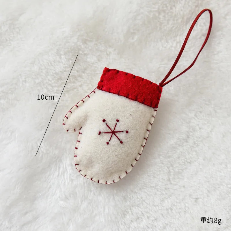 Christmas Tree Snowflake Gift Decoration Pendant Wool Felt Gingerbread Handmade DIY Accessories Christmas New Year Decoration