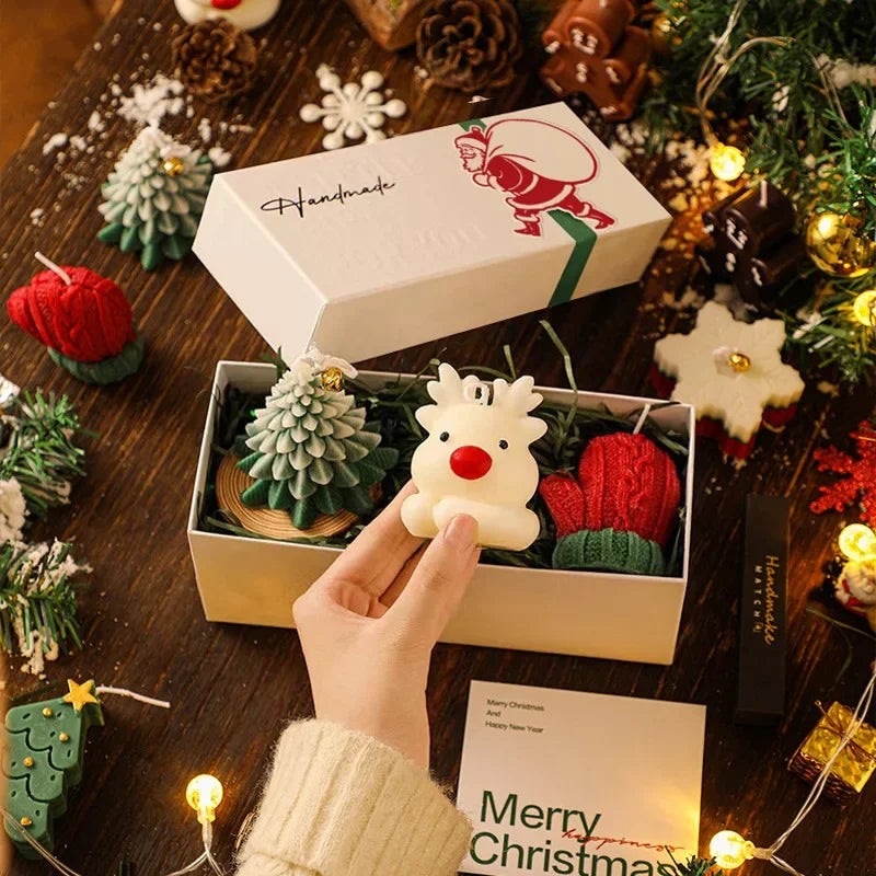 Christmas Scented Candles Three-piece Gift Box Gloves Elk Gingerbread Man Aromatherapy Girl Friends Creative Warm Christmas Gift