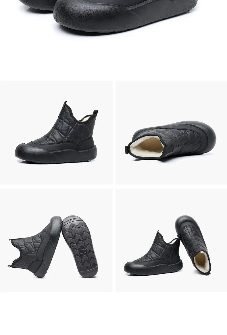 Winter boots 2025 woman warm wool fur booties waterproof lightweight mom ankle shoes warmth fur booties