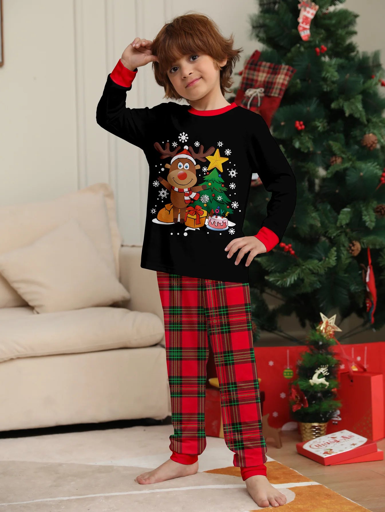 Christmas Matching Pajamas Family Outfits 2025 News Adult Kid Pajamas Clothes Set Baby Rompers Casual Sleepwear Xmas Family Look