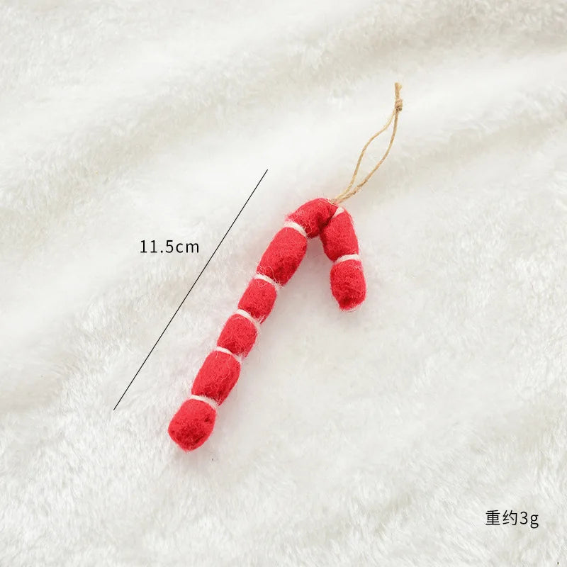 Christmas Tree Snowflake Gift Decoration Pendant Wool Felt Gingerbread Handmade DIY Accessories Christmas New Year Decoration