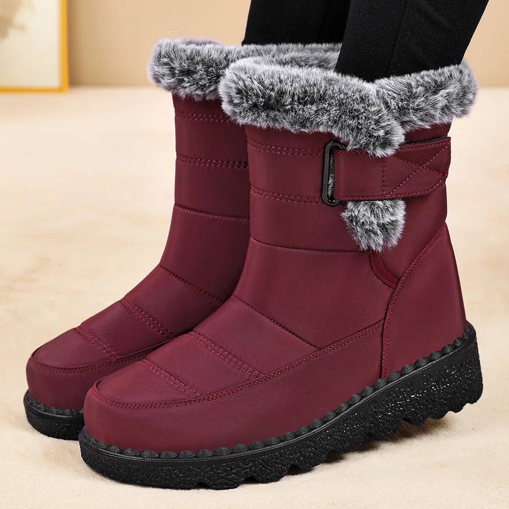 Winter Elegant Solid Color Sexy Warm Snow Boots Fashionable New Comfortable Wear-resistant and Non Slip Women's Boots