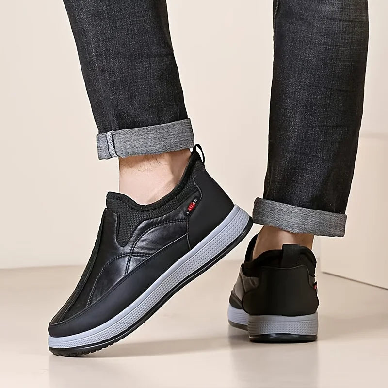 New Winter Men's Warm Snow Boots with Thick Fuzzy Lining Soft Sole for Outdoor Winter Outings and Home Leisure