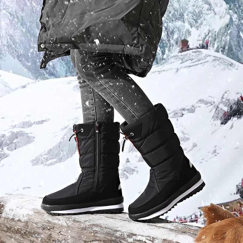 Autumn and Winter Cold-Proof Snow Boots for Men and Women, New Style, Fleece-Lined, Thickened, Non-Slip Cotton Shoes, Waterproof, Warm, High-Top Boots