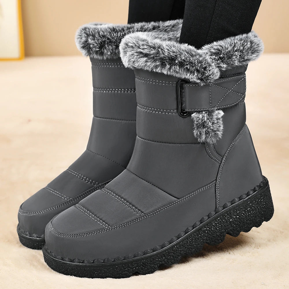 Winter Elegant Solid Color Sexy Warm Snow Boots Fashionable New Comfortable Wear-resistant and Non Slip Women's Boots