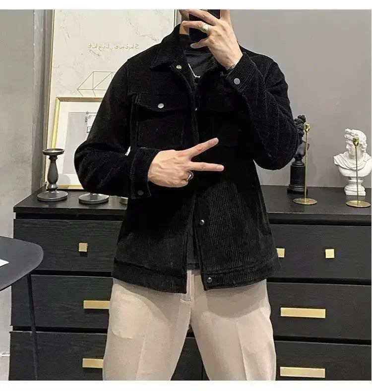 Winter Fashion coat Men's Lapel Autumn  Winter New Corduroy Jacket men clothing men jacket men clothing y2k tops Jacket Men's
