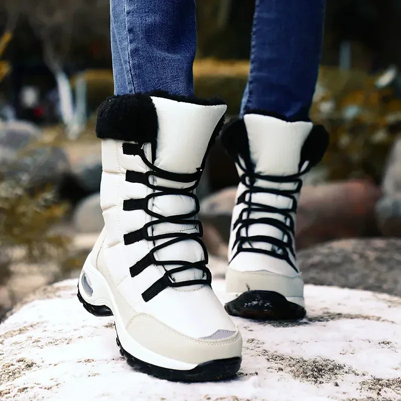 Women Winter Boots Women's Keep Warm Mid-Calf Snow Boots Women Hiking Boots High Quality Comfortable Air Cushion Women Boot