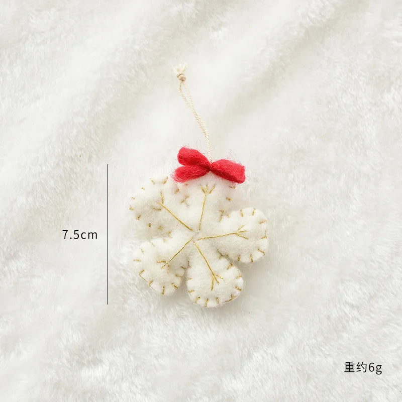 Christmas Tree Snowflake Gift Decoration Pendant Wool Felt Gingerbread Handmade DIY Accessories Christmas New Year Decoration