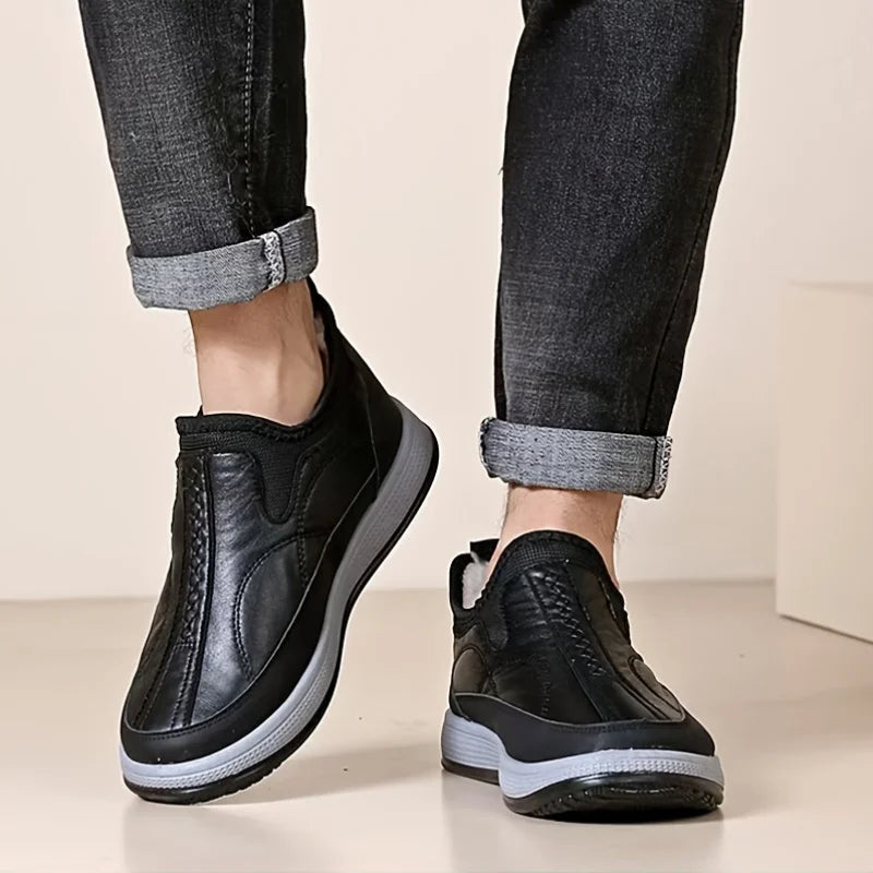 New Winter Men's Warm Snow Boots with Thick Fuzzy Lining Soft Sole for Outdoor Winter Outings and Home Leisure