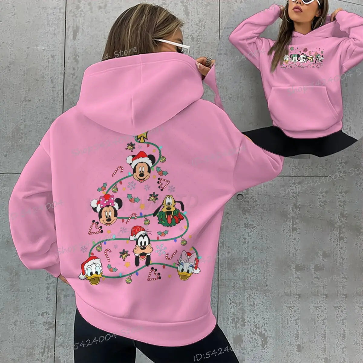Mickey's Merry Christmas Party Hoodies Women Men 2025 Mickey and Friends Xmas Sweatshirts Long Sleeve Fleece Unisex Hoodie