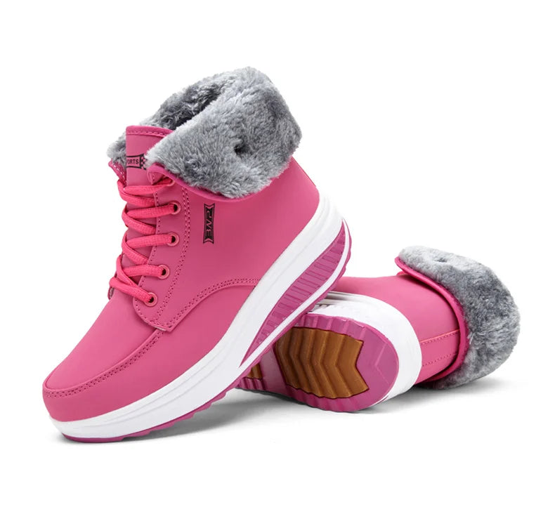 Womens Winter Snow Boots Warm Comfortable Non Slip Flat with  for Outdoor   women's shoes