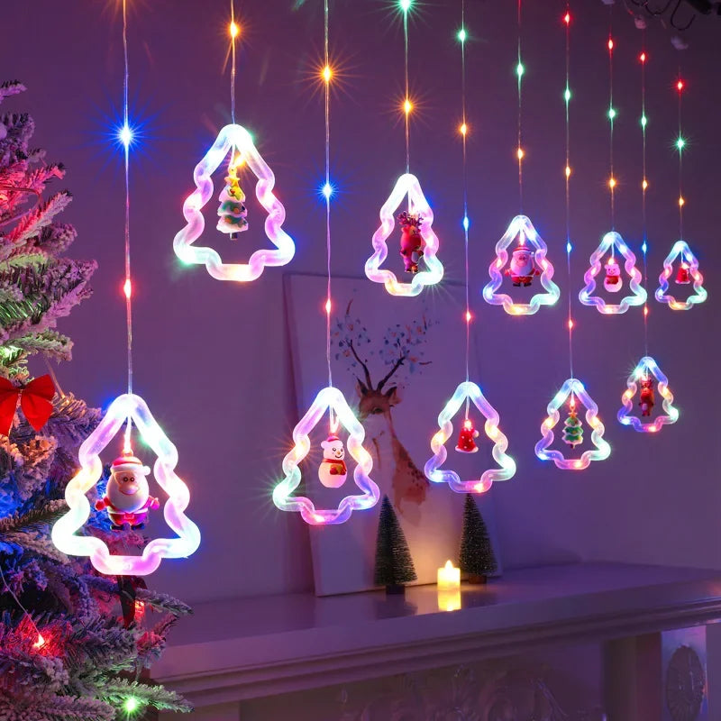 LED Christmas Curtain & Garland Lights Room Decoration