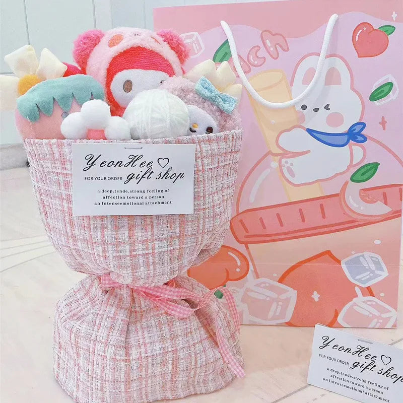 Christmas Giftsanime character kitty cat Plush Bouquet Birthday Present for Girl Friend Besties Thanksgiving Gift Cartoon Kawaii