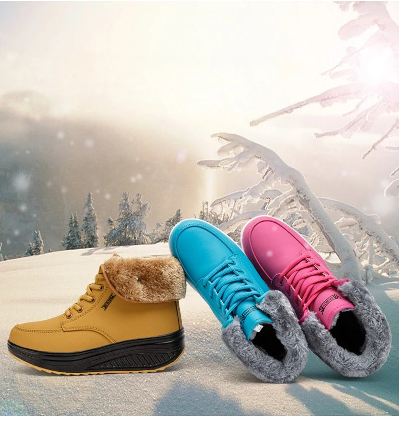 Womens Winter Snow Boots Warm Comfortable Non Slip Flat with  for Outdoor   women's shoes
