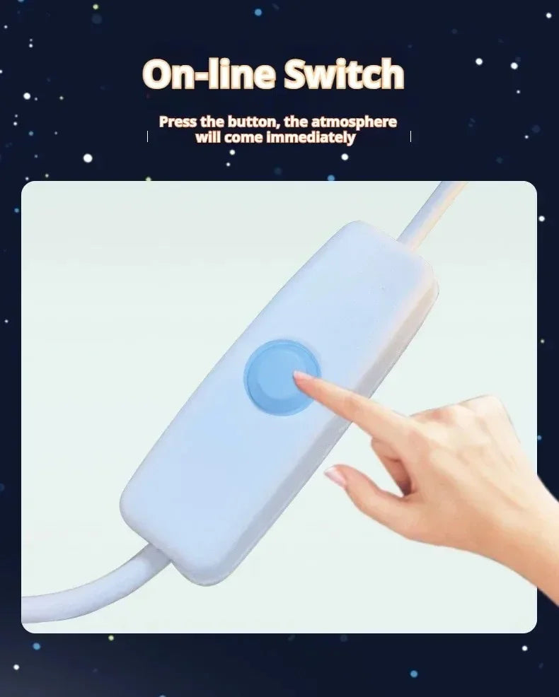 【Christmas birthday gifts】NEW Night Light Book Bear Rose USB LED Night Light Galaxy Saturn 3D Crystal Ball Mood Light Christmas