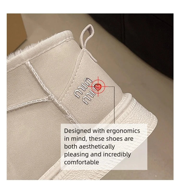 Winter fashion women's boots snow boots with fleece and fur women's shoes warm, non slip, wear-resistant, soft and comfortable