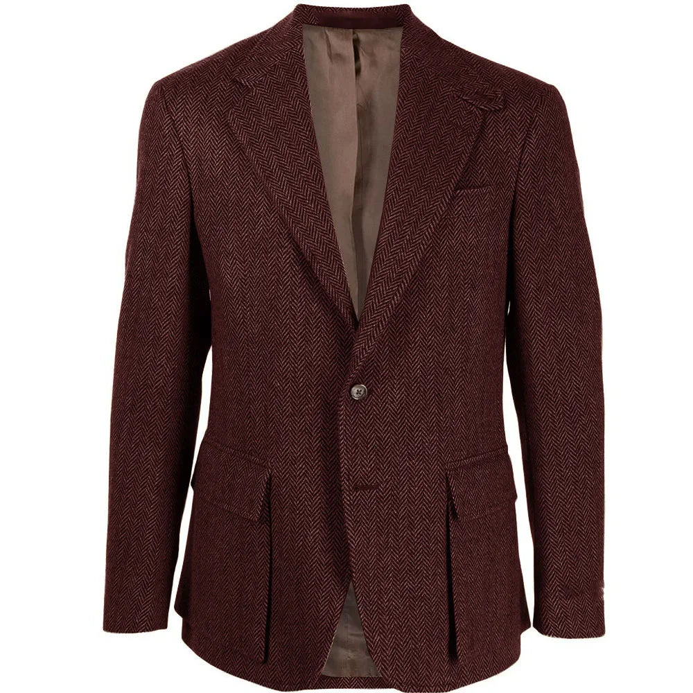 Elegant Man Dress Jackets Men Suit Men's Herringbone Blazers Business Casual Single Breasted Suits Sport Coats For Autumn Wnter