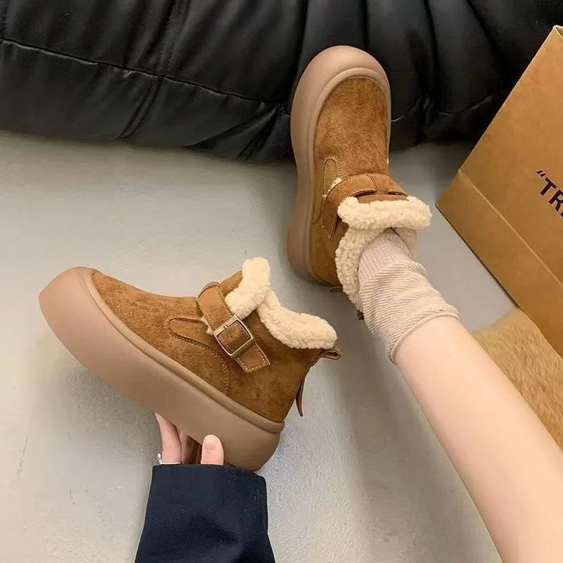 Winter snow boot casual cotton slipper cotton shoes outer wear bag heel thick sole home plush outer wear versatil non-slip