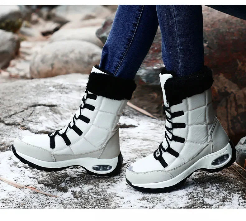 Women Winter Boots Women's Keep Warm Mid-Calf Snow Boots Women Hiking Boots High Quality Comfortable Air Cushion Women Boot