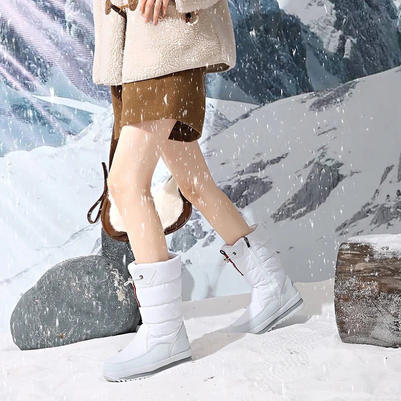 Autumn and Winter Cold-Proof Snow Boots for Men and Women, New Style, Fleece-Lined, Thickened, Non-Slip Cotton Shoes, Waterproof, Warm, High-Top Boots