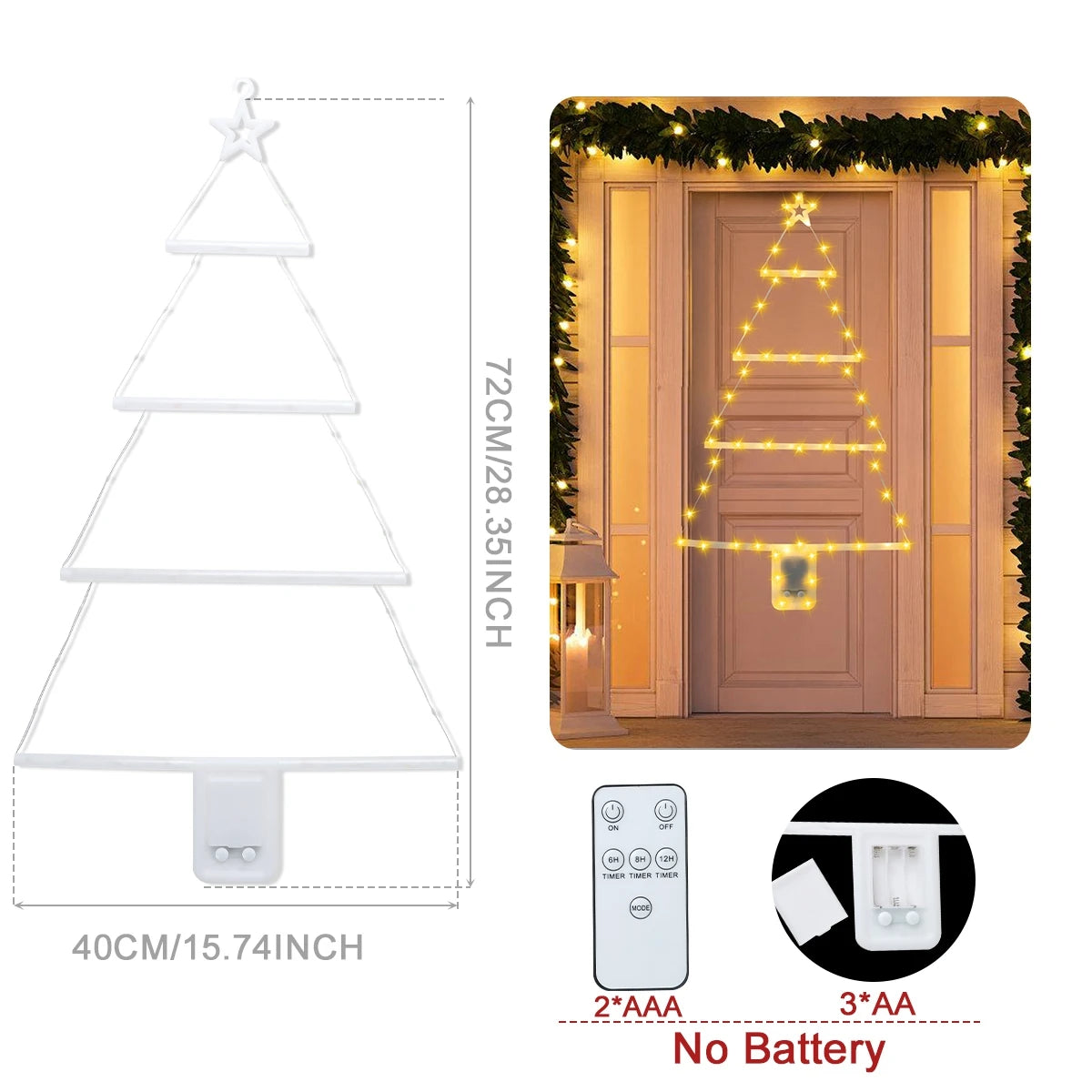 Christmas Tree Warm LED Ladder Lights Navidad Natal Noel Light Garland Merry Christmas Decorations For Home 2024 New Year 2025