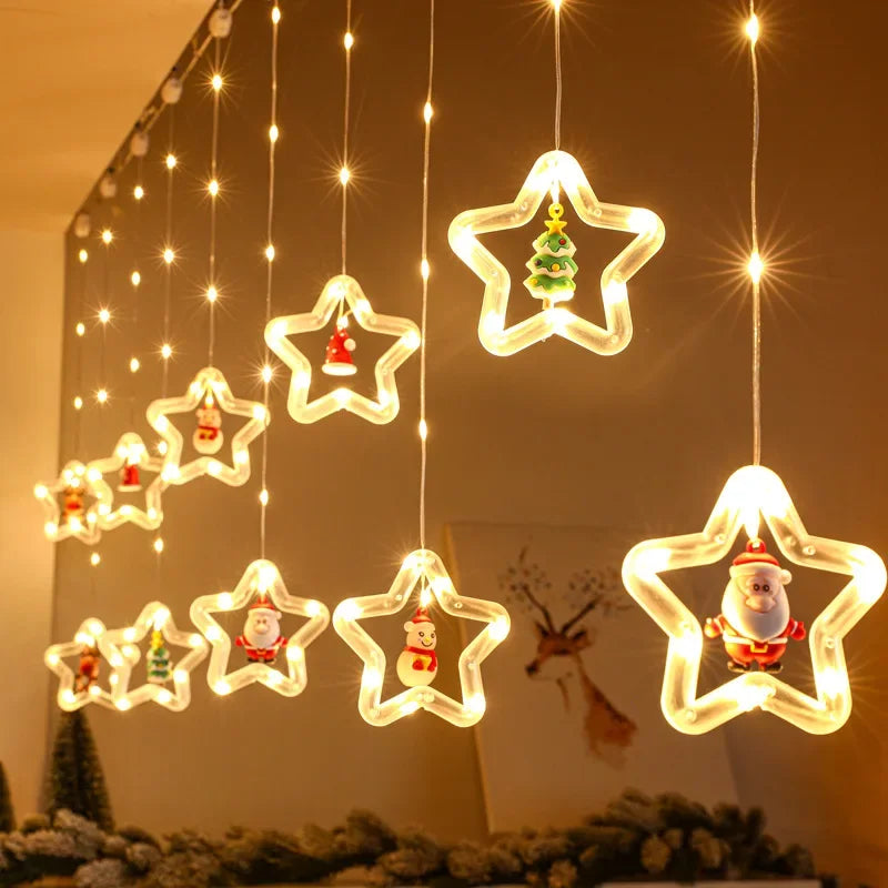 LED Christmas Curtain & Garland Lights Room Decoration
