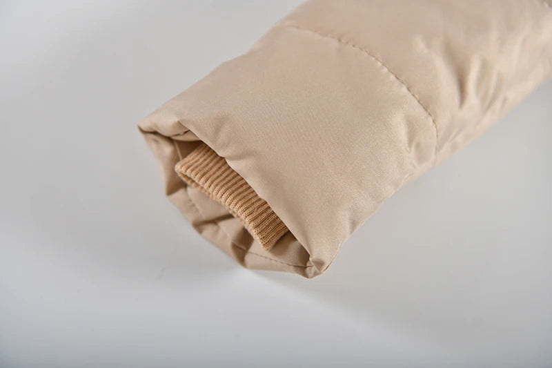 Winter Snow Suit For Girls, Fur Collar & Tunic Details Warm Cotton-padded Hooded Coat, Kids Outerwear