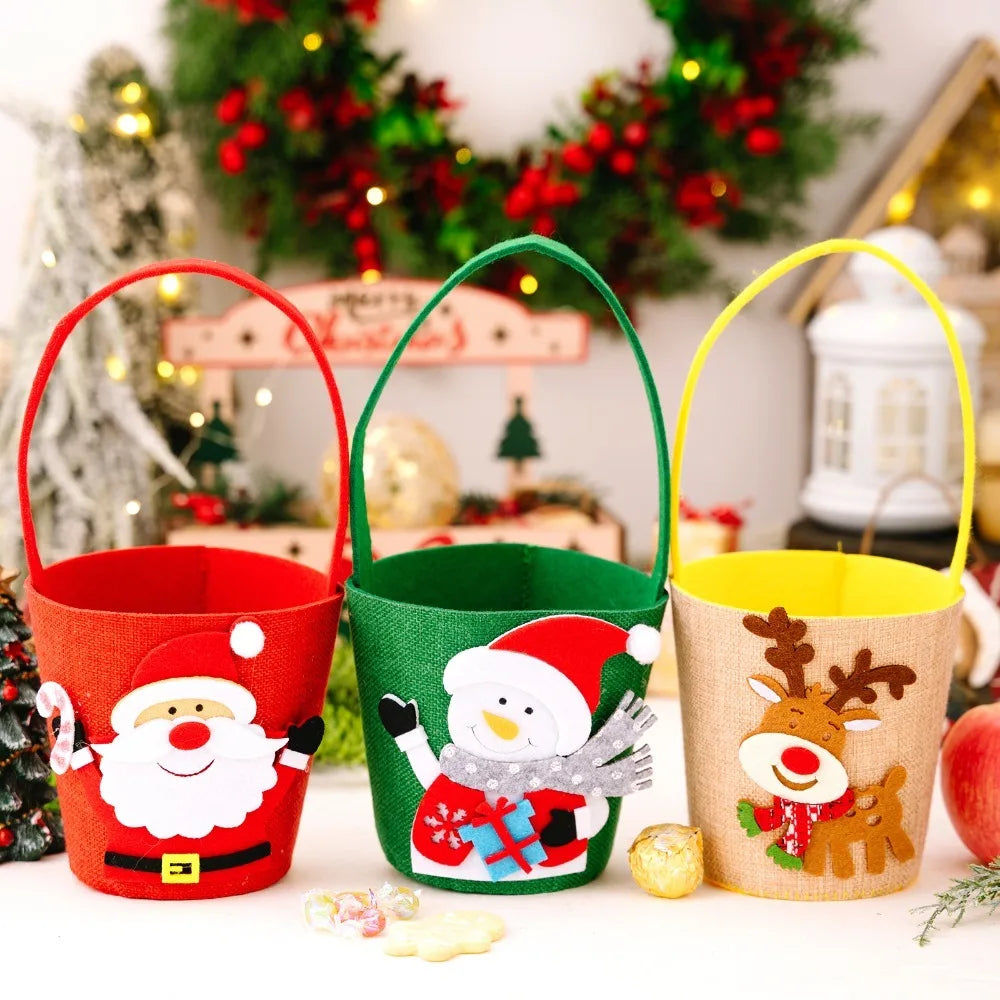 Christmas Gifts Bags Cute Santa Snowman ELK Storage Bags Chocolate Cookies Candy Bags for Christmas Birthday Party Decorations