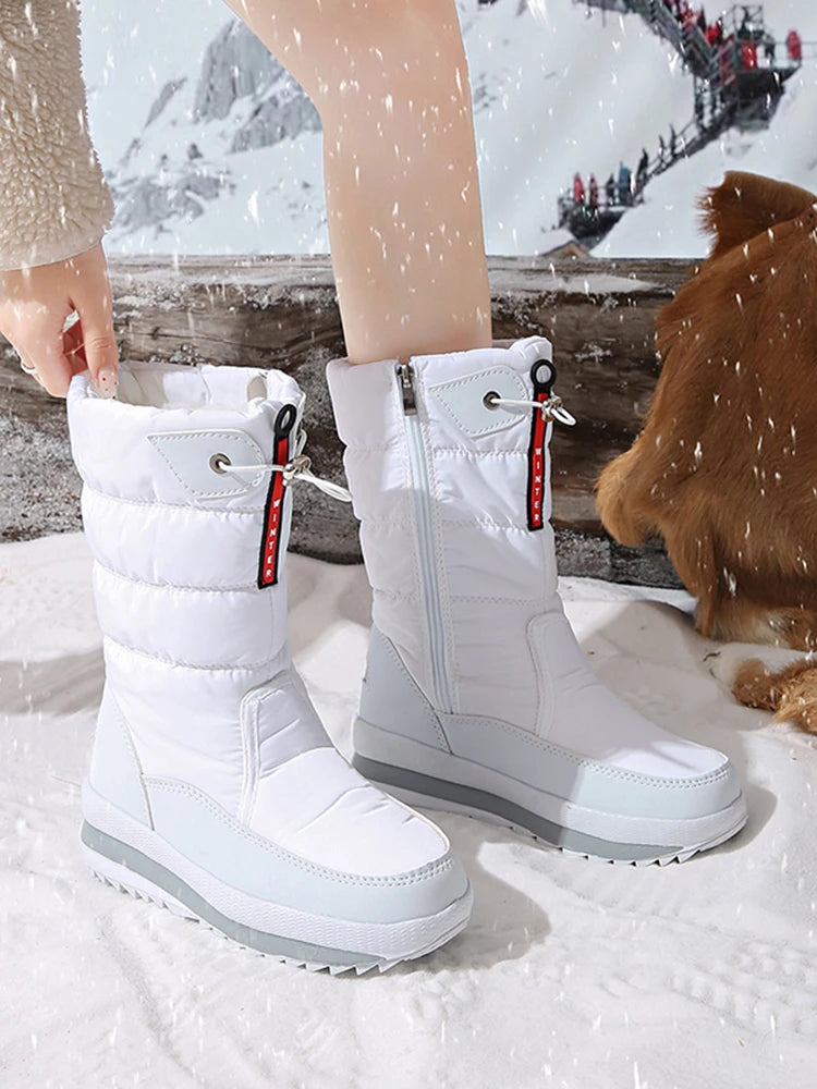 Autumn and Winter Cold-Proof Snow Boots for Men and Women, New Style, Fleece-Lined, Thickened, Non-Slip Cotton Shoes, Waterproof, Warm, High-Top Boots