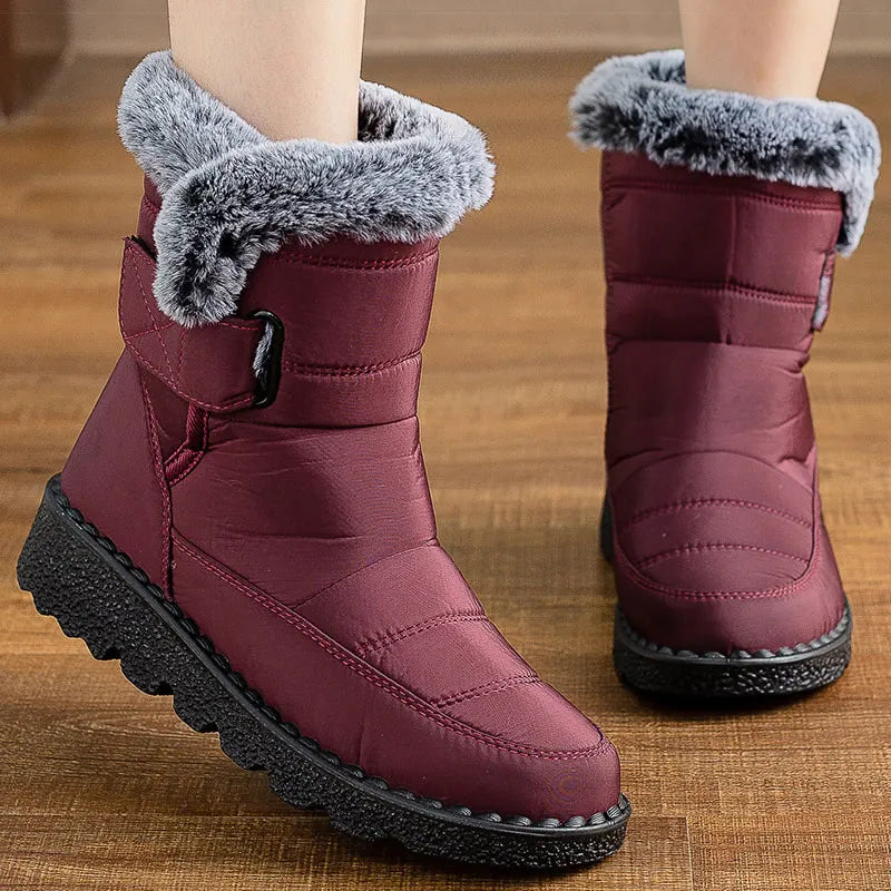 Women's Boots Fashion Winter Boots With Super Warm Fur Botas Mujer 2025 Winter Shoes Woman Snow Boots Elegant Woman Heeled Shoes