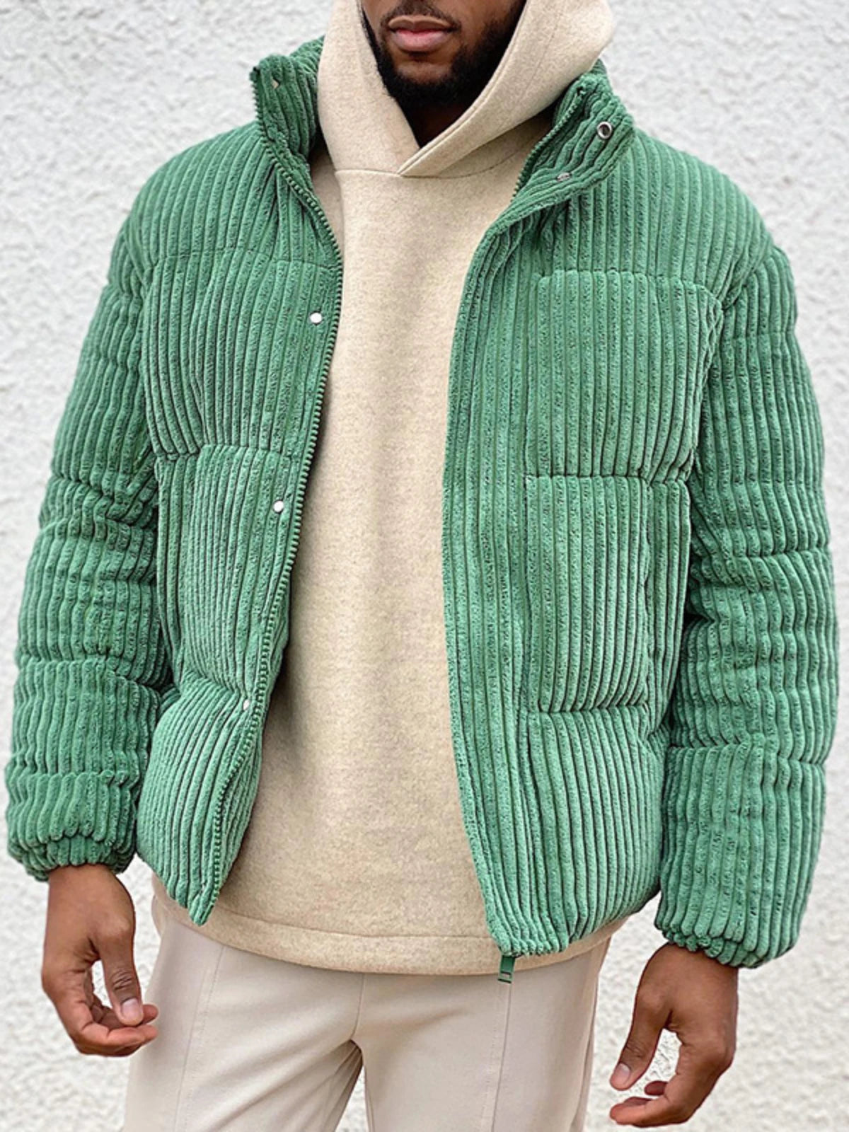 New Winter Men's Jacket Coats Corduroy Cotton Jacket Warm Bomber Jacket Loose Short Tops Bakery Wear