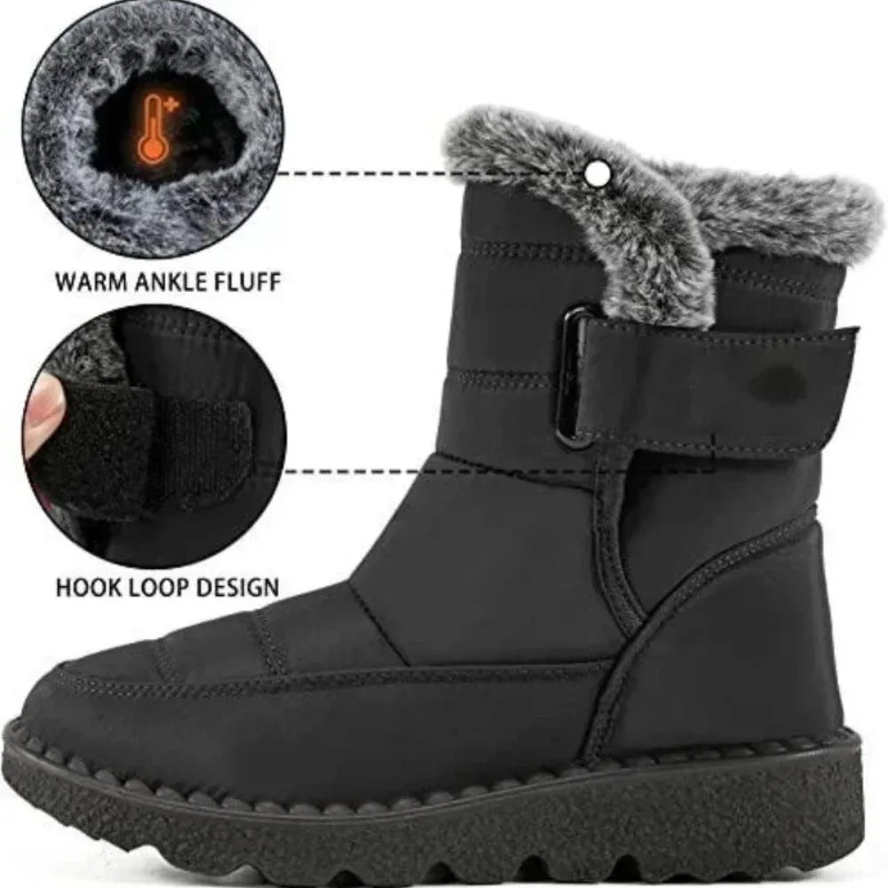 Waterproof Winter Boots for Women 2025 New Faux Fur Long Plush Snow Boots Woman Platform Shoes Warm Cotton Couples Ankle Boots