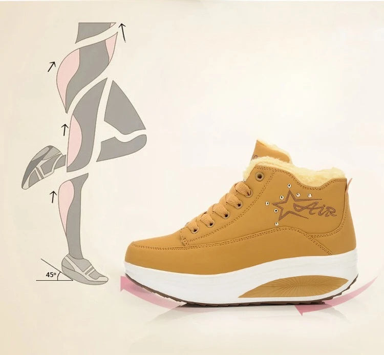 Womens Winter Snow Boots Warm Comfortable Non Slip Flat with  for Outdoor   women's shoes