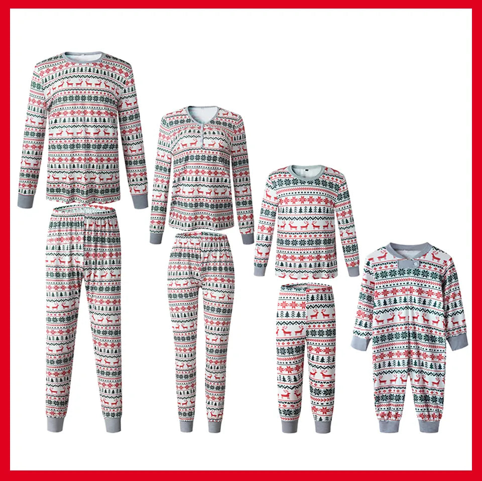 2023 Christmas Family Matching Pajamas New Year Xmas Father Mother Kids Baby Clothes Set Dad Mom And Daughter Son Pyjamas Outfit