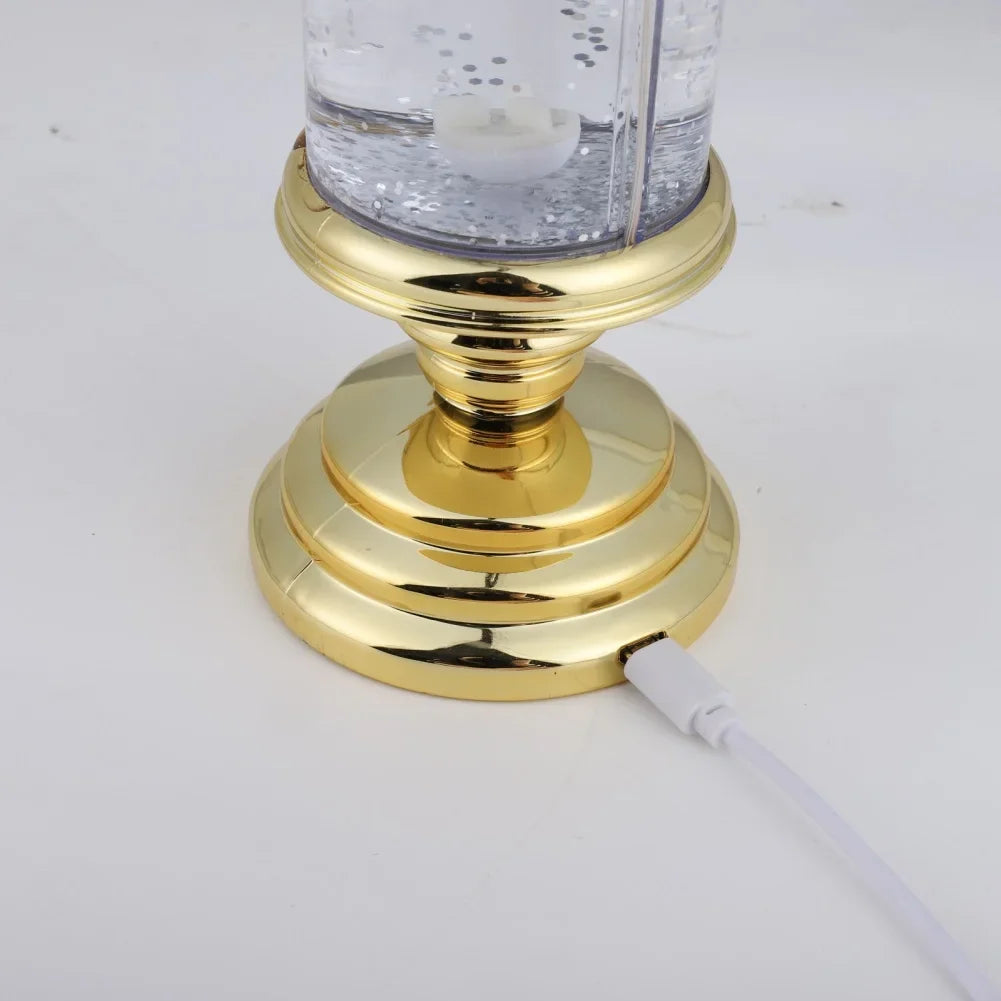 Christmas LED Candle Night Light Swirling Glitter & Colorful