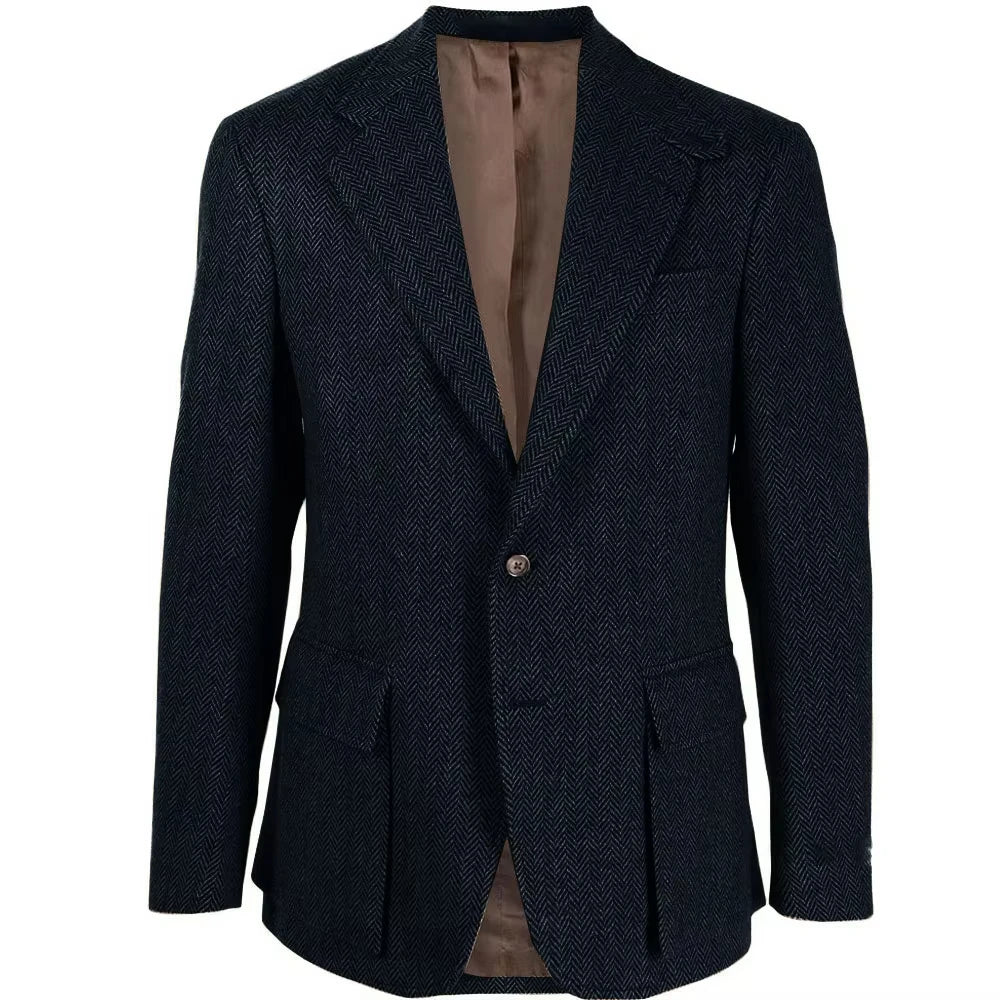 Elegant Man Dress Jackets Men Suit Men's Herringbone Blazers Business Casual Single Breasted Suits Sport Coats For Autumn Wnter