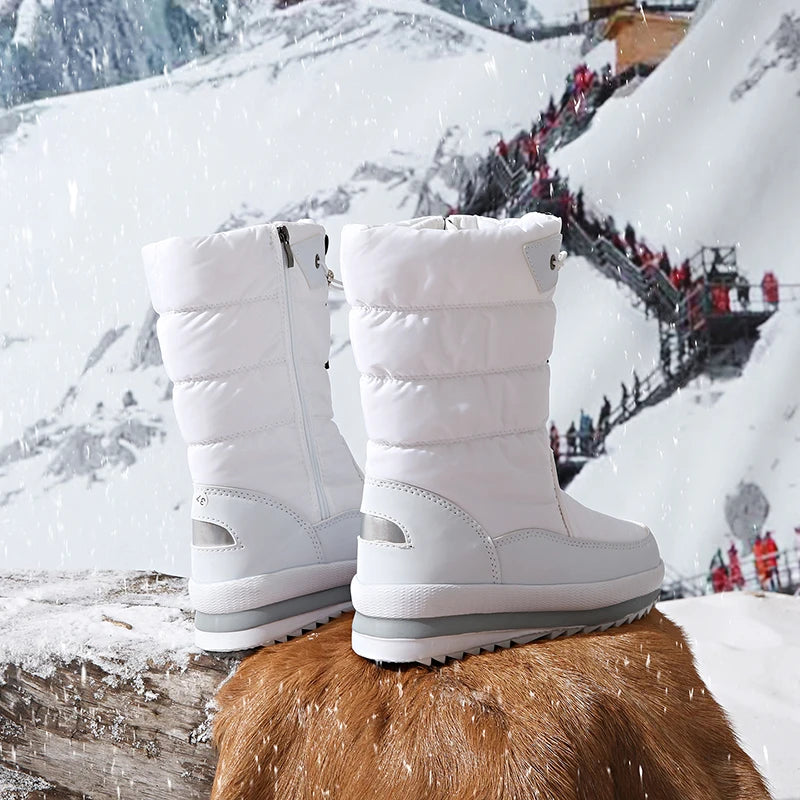 Autumn and Winter Cold-Proof Snow Boots for Men and Women, New Style, Fleece-Lined, Thickened, Non-Slip Cotton Shoes, Waterproof, Warm, High-Top Boots