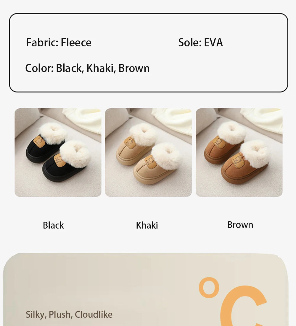 Cute Cartoon Winter Boots For Children Boy's Girl's Plush Boots Thick Warm Velvet Faux Fur Snow Boots For Toddler Kid's Boots