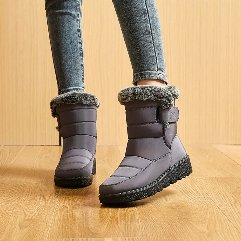 Waterproof Winter Boots for Women 2025 New Faux Fur Long Plush Snow Boots Woman Platform Shoes Warm Cotton Couples Ankle Boots