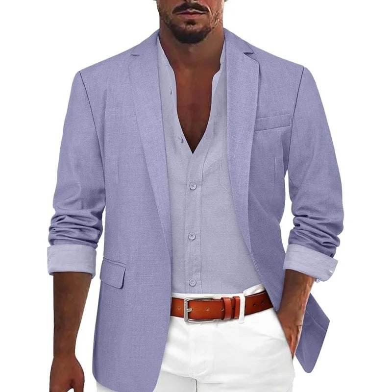 Wedding Suits for Men SuitWedding Birthday Striped Solid ColorLong Sleeve Spring Autumn Suit Top Coat Fashion Casual Comfortable