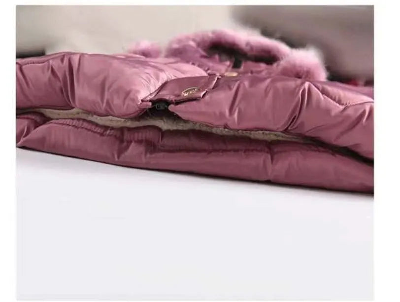 3 4 5 6 8 10 Years Winter Girls Coat Keep Warm Thicken Kids Jacket Hooded Zipper Fur Collar Princess Outerwear Children Clothing