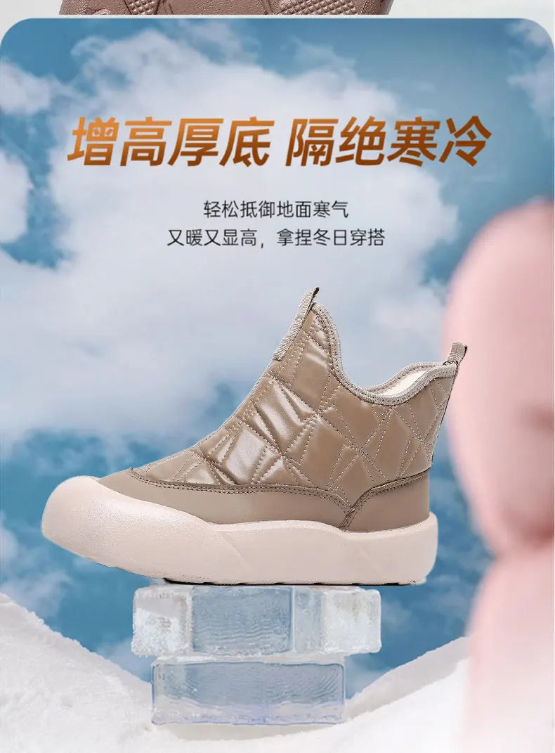 Winter boots 2025 woman warm wool fur booties waterproof lightweight mom ankle shoes warmth fur booties