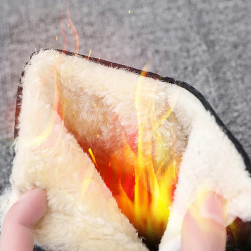 Winter Women Boots Leather Boots Warm Waterproof Cotton Shoes Soft Sole Plush Outdoor Snow Boot Non-slip Comfortable Ankle Boots