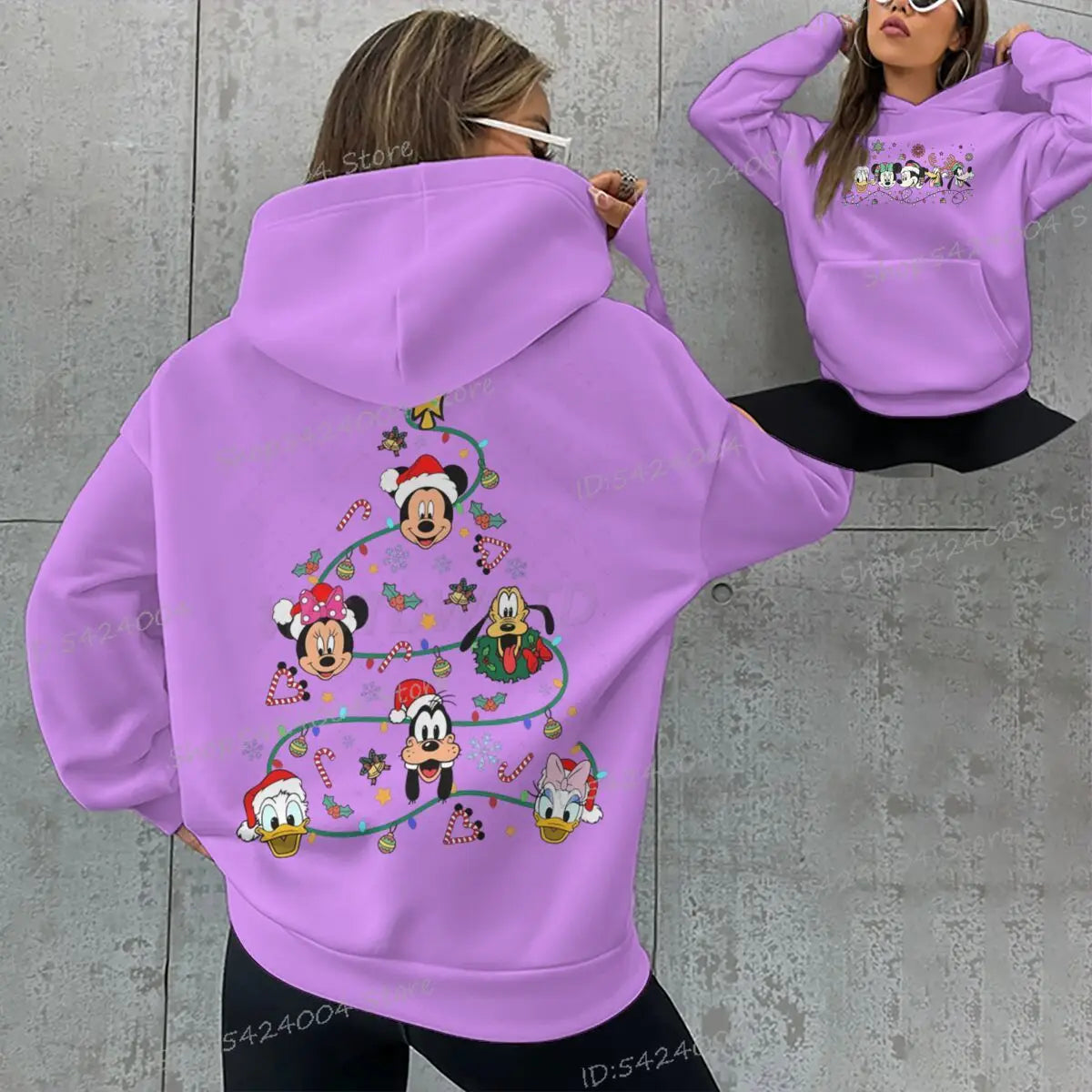 Mickey's Merry Christmas Party Hoodies Women Men 2025 Mickey and Friends Xmas Sweatshirts Long Sleeve Fleece Unisex Hoodie