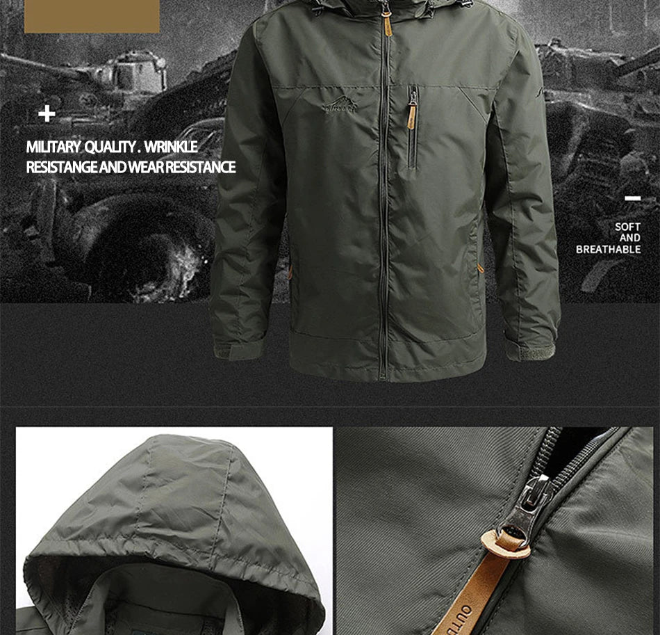 Winter Jacket Fashion Coat Hoodies Camping Hiking Jacket Men's Casual Waterproof Jacket Windbreaker Men Outerwear Men's Clothes