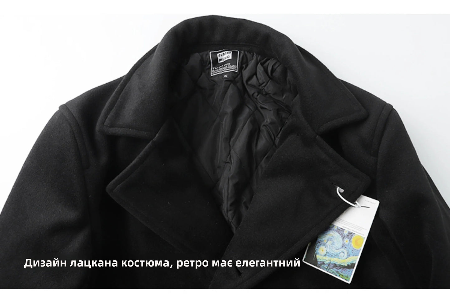 Winter Thi Woolen Navy Peacoat Outdoor Windproof Warm Inner Wool Coat Heavy Du Youth Faion Workwear Military Sle Coat