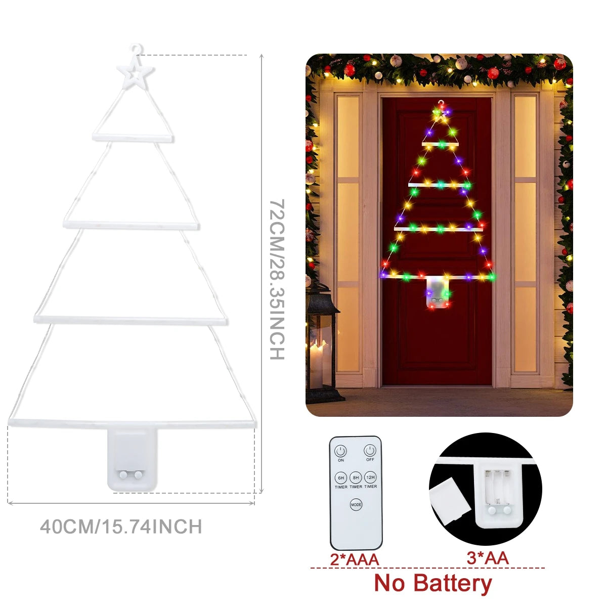 Christmas Tree Warm LED Ladder Lights Navidad Natal Noel Light Garland Merry Christmas Decorations For Home 2024 New Year 2025